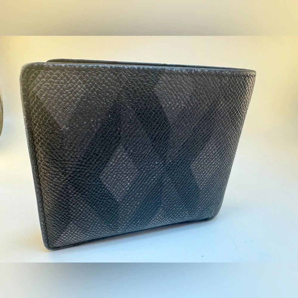 Dunhill Bifold Wallet Black Leather W Embossed Logo & Coin Pouch AUTHENTIC EUC - Picture 4 of 16